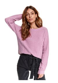 TOP SECRET - Pudełkowy sweter ze wzorem. Kolor: różowy. Materiał: tkanina. Długość: długie. Sezon: wiosna #3
