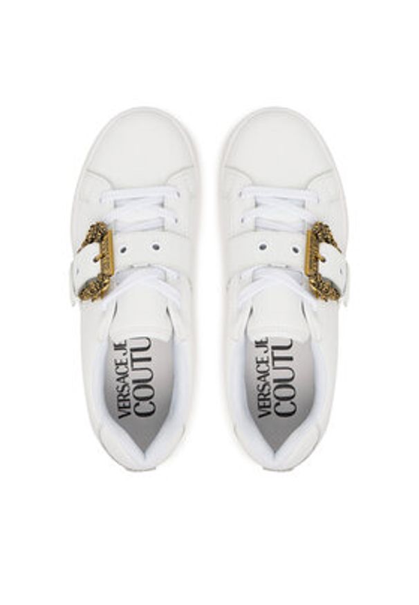 Versace Jeans Couture Sneakersy 79VA3SK9 Biały. Kolor: biały. Materiał: skóra