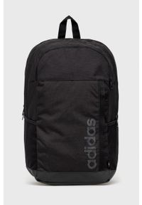 Adidas - adidas plecak kolor czarny duży z nadrukiem. Kolor: czarny. Materiał: materiał. Wzór: nadruk #1