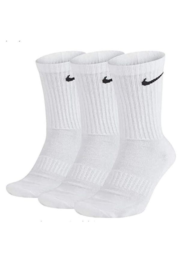 Sportowe skarpetki Nike 3-pak Crew SX4508-101 biały 34-38. Kolor: biały. Sport: piłka nożna, fitness