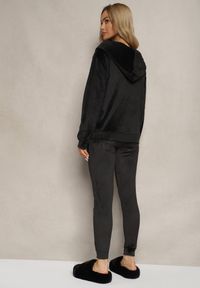 Renee - Czarny Komplet Dresowy 2-Częściowy Bluza z Kapturem i Cekinami i Spodnie na Gumce Colan. Kolor: czarny. Materiał: dresówka #4