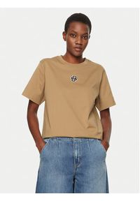 BOSS T-Shirt 50526205 Beżowy Regular Fit. Kolor: beżowy. Materiał: bawełna #3