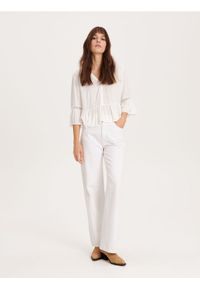 Reserved - Bluzka z wiskozy - złamana biel. Materiał: wiskoza. Wzór: gładki #1