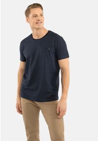 Volcano - Bawełniany t-shirt T-COOL. Kolekcja: plus size. Kolor: niebieski. Materiał: bawełna. Długość rękawa: krótki rękaw. Długość: krótkie. Styl: klasyczny #1