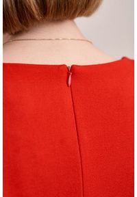 Marie Zélie - Sukienka Asteria krepa wiskozowa czerwona. Kolor: czerwony. Materiał: wiskoza. Wzór: gładki. Typ sukienki: trapezowe. Styl: klasyczny #8