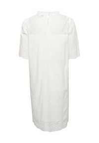 Cream Sukienka codzienna Moccamia 10611191 Biały Regular Fit. Okazja: na co dzień. Kolor: biały. Materiał: bawełna. Typ sukienki: proste. Styl: casual #3