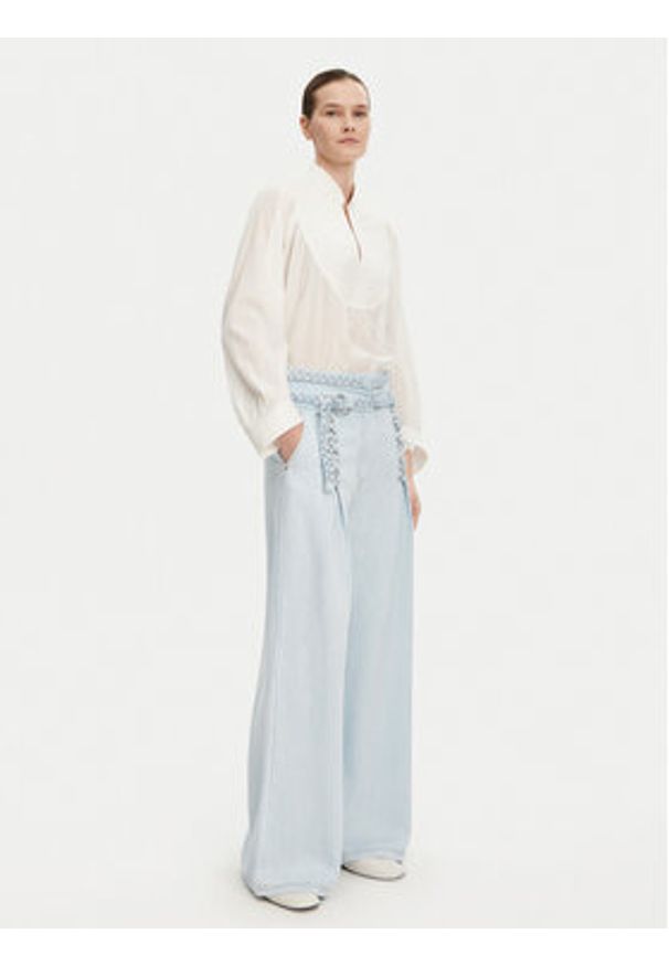 Munthe Jeansy Fedumo 251140825110 Błękitny Wide Leg. Kolor: niebieski