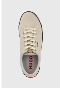 Hugo - HUGO tenisówki Dyer damskie kolor beżowy. Nosek buta: okrągły. Zapięcie: sznurówki. Kolor: beżowy. Materiał: guma