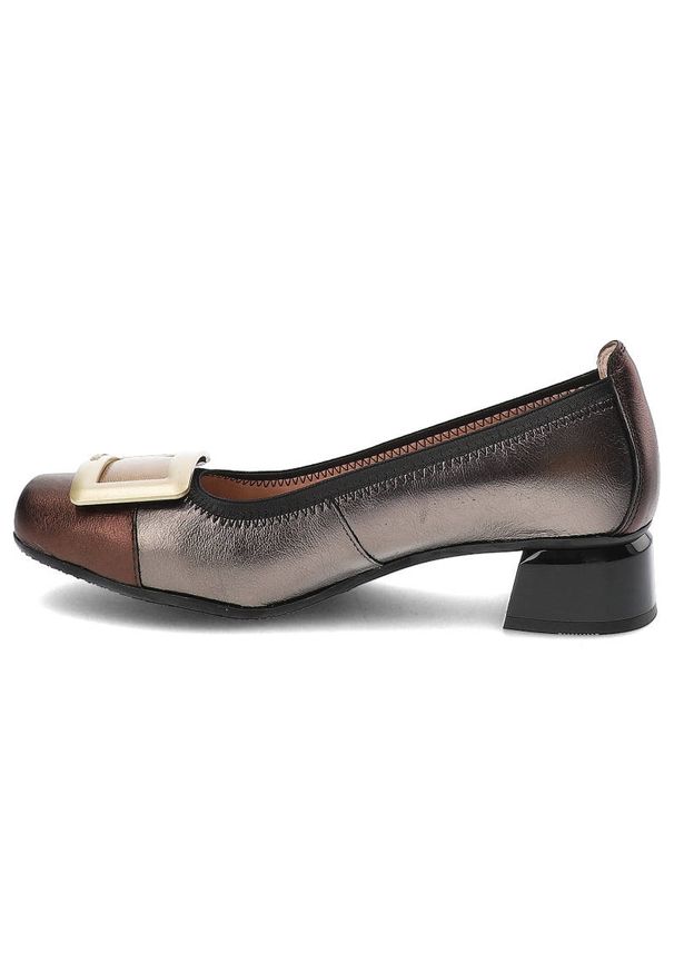 Brązowe Czółenka Hispanitas Damskie Eleganckie Obuwie. Okazja: na co dzień. Zapięcie: klamry. Kolor: brązowy. Styl: elegancki