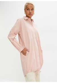 bonprix - Długa bluzka ze sznurowaniem. Kolor: różowy. Długość: długie #1