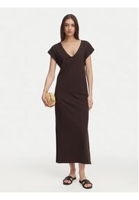 only - ONLY Sukienka codzienna Onlmara 15357675 Brązowy ciemny Regular Fit. Okazja: na co dzień. Kolor: brązowy. Materiał: bawełna. Typ sukienki: proste. Styl: casual #5