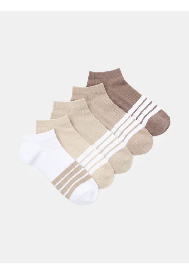 Sinsay - Prążkowane skarpetki stopki 5 pack - wielobarwny. Materiał: prążkowany