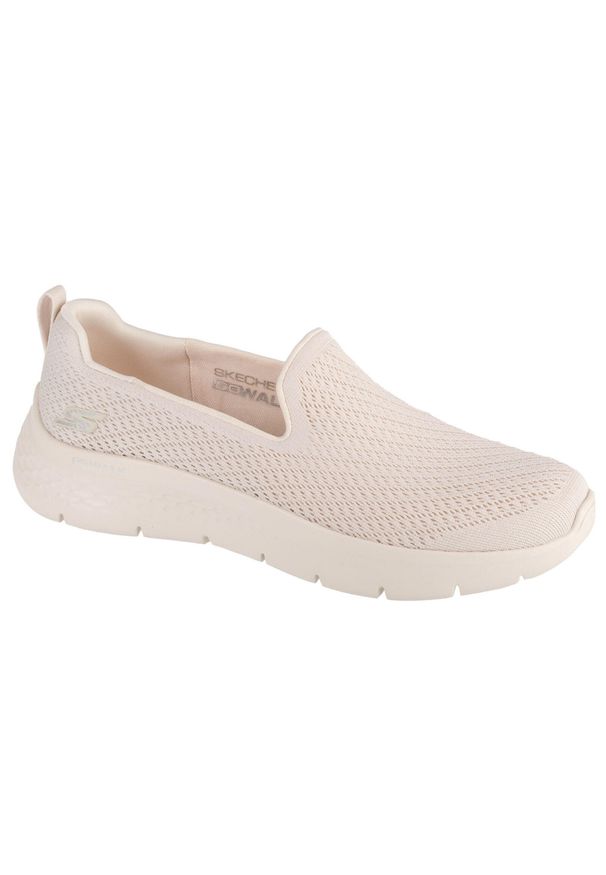 skechers - Buty do chodzenia damskie Skechers Go Walk Flex Ocean Sunset. Kolor: beżowy. Materiał: materiał, syntetyk. Szerokość cholewki: normalna. Sport: turystyka piesza