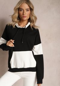 Renee - Czarna Bawełniana Bluza z Kapturem i Ściągaczami Adikona. Typ kołnierza: kaptur. Kolor: czarny. Materiał: bawełna. Długość rękawa: długi rękaw. Długość: długie #4