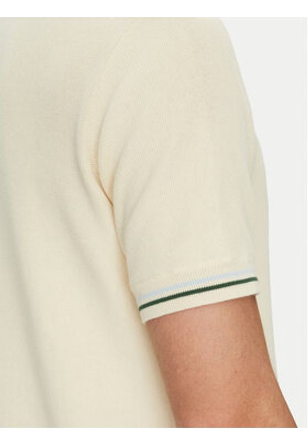 Lacoste Sweter AH9301 Beżowy Regular Fit. Kolor: beżowy. Materiał: bawełna