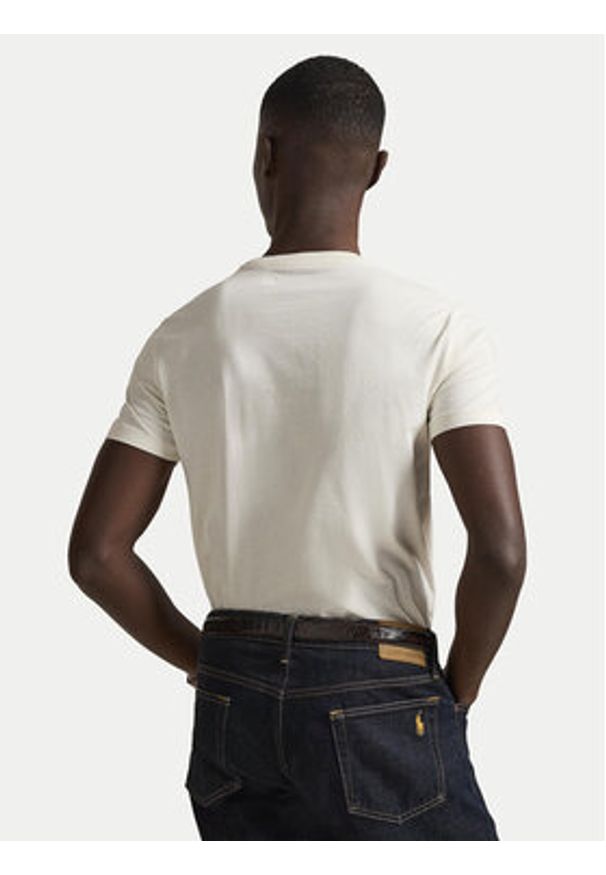 Polo Ralph Lauren T-Shirt 710671438524 Écru Slim Fit. Typ kołnierza: polo. Materiał: bawełna