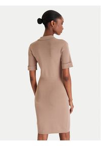 Guess Sukienka dzianinowa W5YK29 Z0130 Beżowy Slim Fit. Kolor: beżowy. Materiał: syntetyk #3