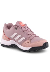 Buty turystyczne dla dzieci Adidas Hyperhiker Low. Kolor: różowy. Materiał: kauczuk, syntetyk, materiał, tkanina. Szerokość cholewki: normalna
