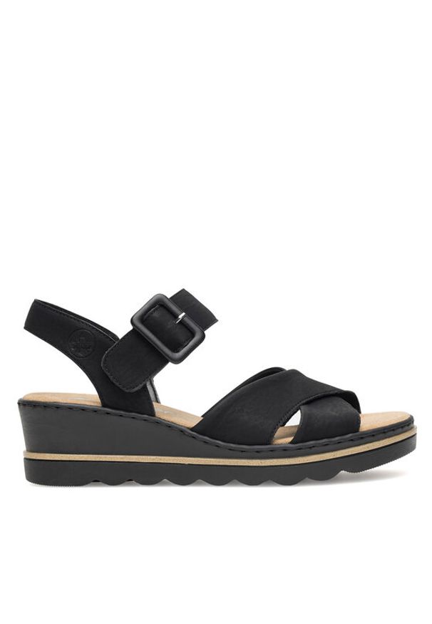 Rieker Sandały 67463-00 Czarny. Kolor: czarny. Materiał: syntetyk