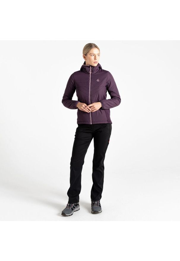 DARE 2B - Kurtka turystyczna ocieplana damska Mountain Series Lite. Kolor: fioletowy. Materiał: puch, materiał. Wzór: kratka. Sport: turystyka piesza
