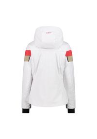 Kurtka damska narciarska CMP 34W4536. Typ kołnierza: kaptur. Kolor: biały. Materiał: softshell. Sezon: zima. Sport: narciarstwo