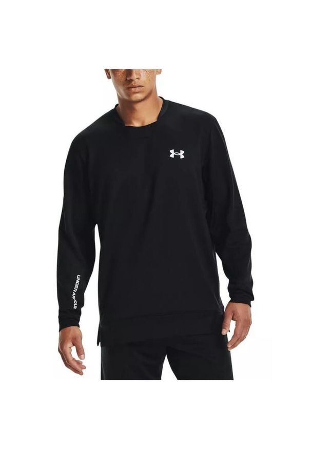Bluza męska Under Armour Armour Terry Crew. Kolor: czarny. Materiał: materiał. Wzór: ze splotem