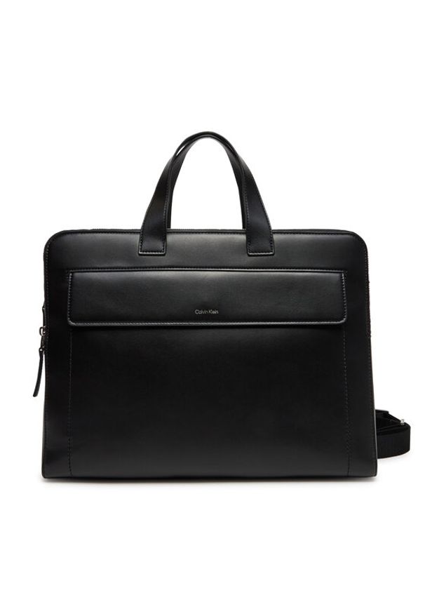 Calvin Klein Torba na laptopa Ck Sleek 2G Laptop Bag K50K512936 Czarny. Kolor: czarny. Materiał: skóra