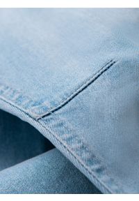 Ombre Clothing - Spodnie męskie JOGGERY jeansowe z efektem sprania - jasnoniebieskie V1 - Rozmiar: S. Okazja: na co dzień. Kolor: niebieski. Materiał: jeans. Wzór: aplikacja. Styl: casual, elegancki #8