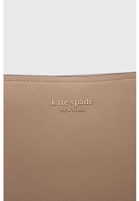 Kate Spade Torebka skórzana kolor beżowy. Kolor: beżowy. Materiał: skórzane. Rodzaj torebki: na ramię