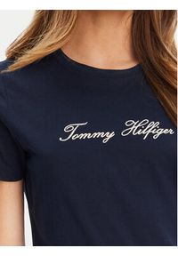 TOMMY HILFIGER - Tommy Hilfiger T-Shirt Script WW0WW47210 Granatowy Regular Fit. Kolor: niebieski. Materiał: bawełna #5
