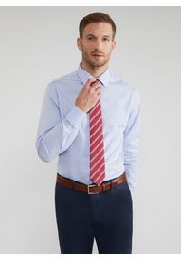 Pako Lorente - Bordowy krawat męski w pasy P22SF-KX-022-D-0. Kolor: czerwony. Materiał: poliester #4