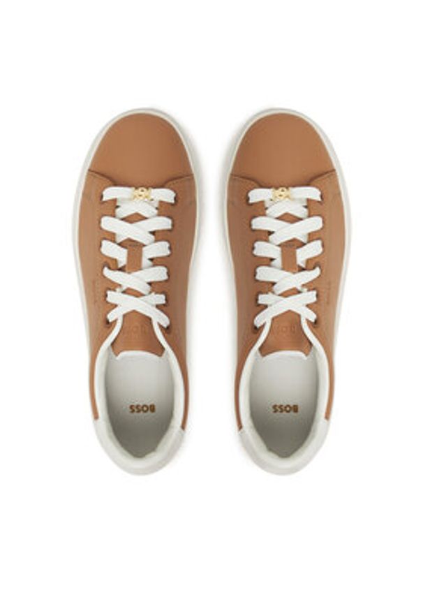 BOSS Sneakersy Kieran 50548110 Beżowy. Kolor: beżowy. Materiał: skóra