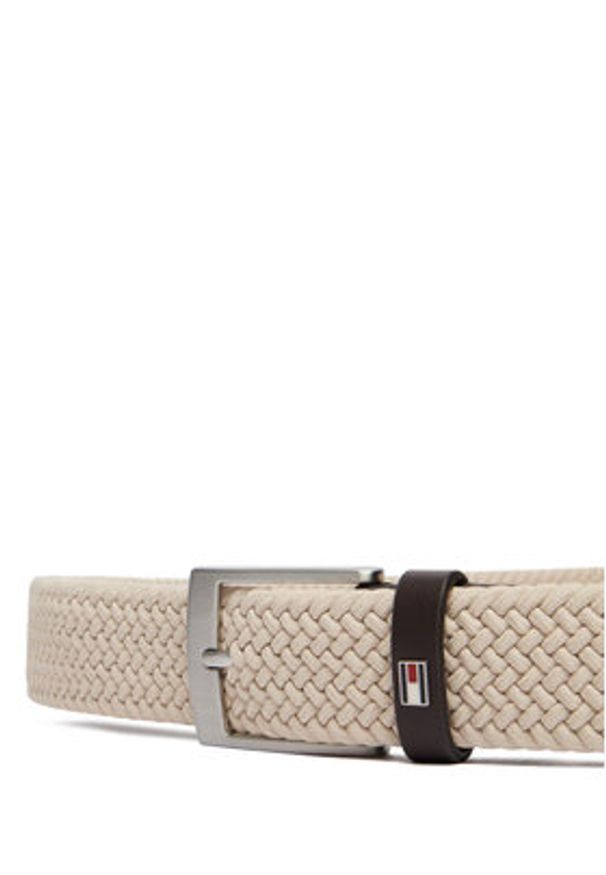 TOMMY HILFIGER - Tommy Hilfiger Pasek Męski Adan 3.5 Elastic AM0AM13824 Beżowy. Kolor: beżowy. Materiał: materiał