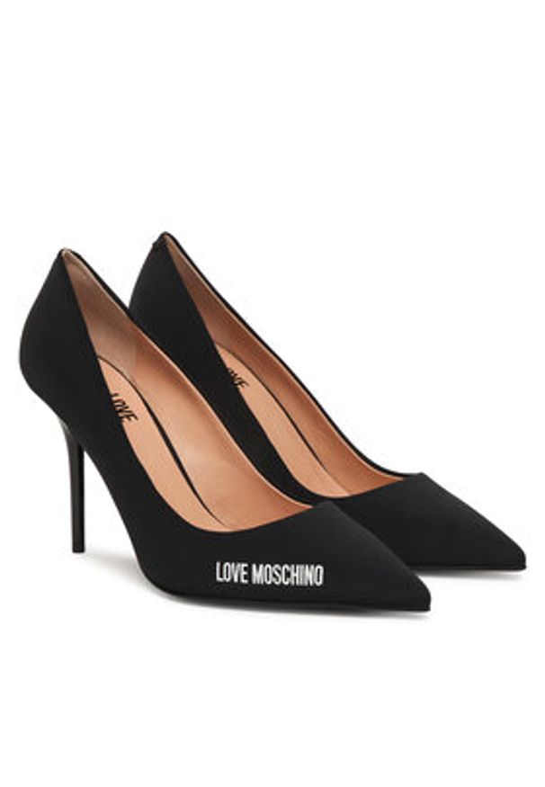 Love Moschino - LOVE MOSCHINO Szpilki JA10299G0OIM0000 Czarny. Kolor: czarny. Materiał: materiał. Obcas: na szpilce