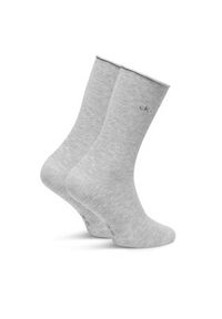 Calvin Klein Zestaw 3 par wysokich skarpet damskich 701234368 Szary. Kolor: szary. Materiał: materiał, bawełna #4