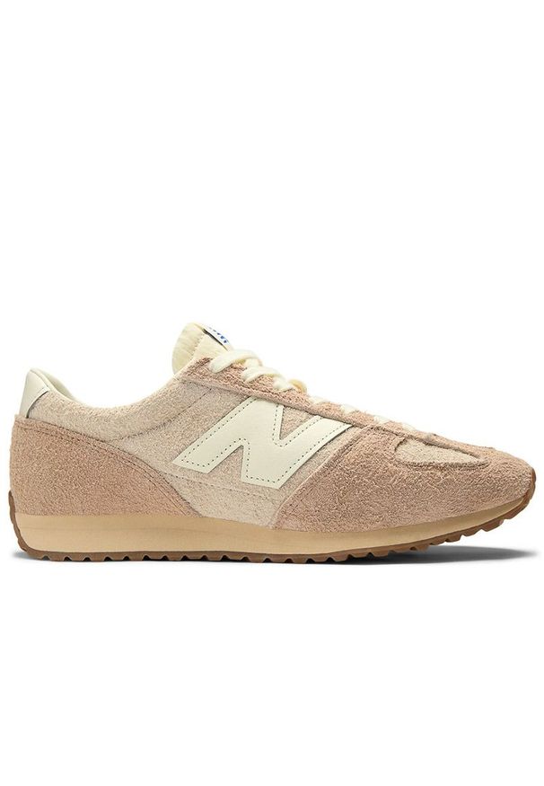 Buty unisex New Balance U471PSC - beżowe. Kolor: beżowy. Materiał: zamsz, materiał, skóra, guma, syntetyk. Szerokość cholewki: normalna. Wzór: jodełka