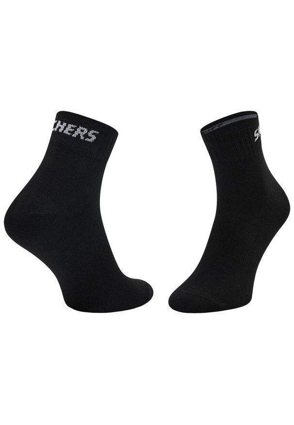 skechers - Skarpetki sportowe dla dorosłych 3PPK Unisex Mesh Ventilation Quarter Socks. Kolor: czarny. Materiał: bawełna, poliamid, elastan