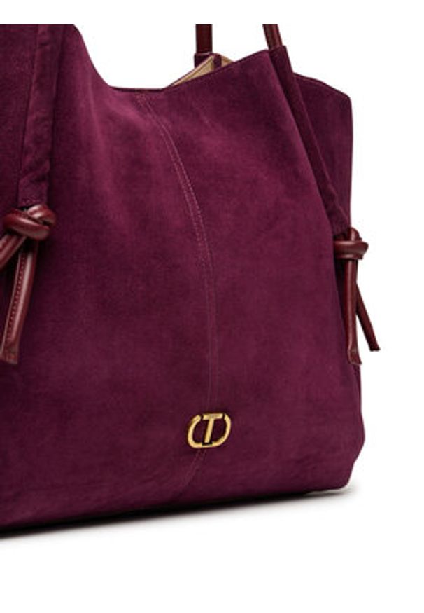 TwinSet - TWINSET Torebka 252TD8350 Bordowy. Kolor: czerwony. Materiał: skórzane, zamszowe