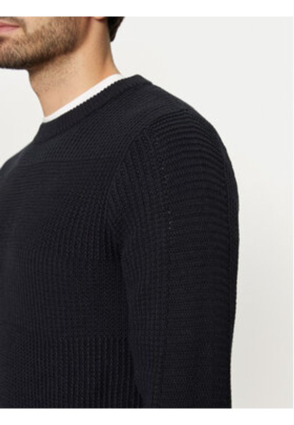 Jack & Jones Sweter Hugo 12258607 Granatowy Regular Fit. Kolor: niebieski. Materiał: syntetyk