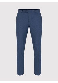 Pako Lorente - PAKO LORENTE – Granatowe spodnie garniturowe w pepitkę. Kolor: niebieski. Materiał: poliester, elastan, wiskoza #3
