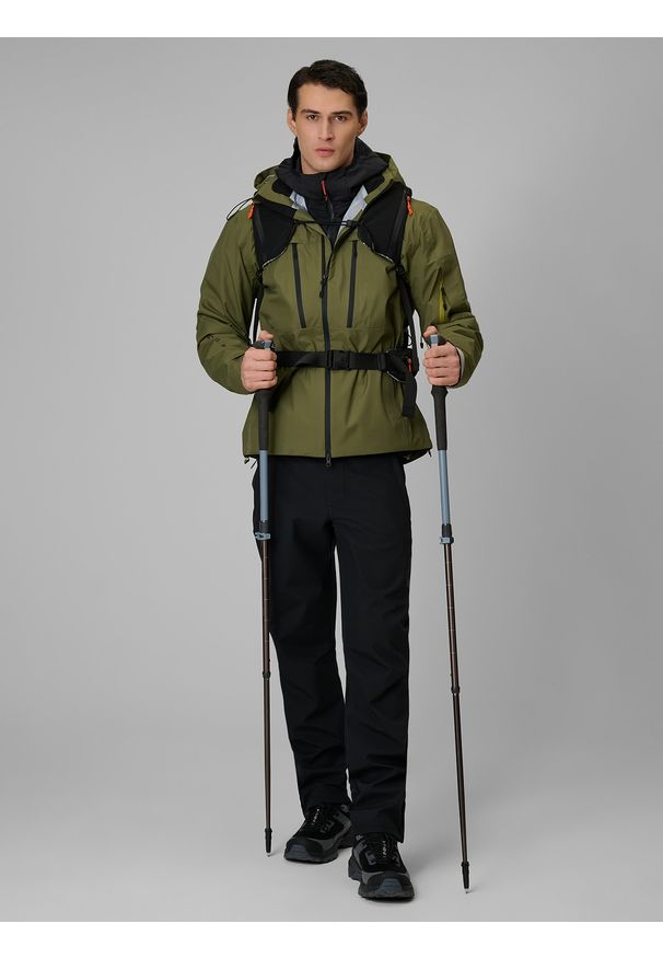 4f - 4F Kurtka trekkingowa z wypełnieniem Primaloft Silver męska - czarna XXL. Kolor: czarny. Materiał: syntetyk, materiał. Technologia: Primaloft. Długość: długie. Sport: turystyka piesza