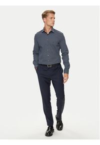 Calvin Klein Koszula Poplin 2Tones Print Slim K10K113545 Granatowy Slim Fit. Kolor: niebieski. Materiał: bawełna. Wzór: nadruk #2