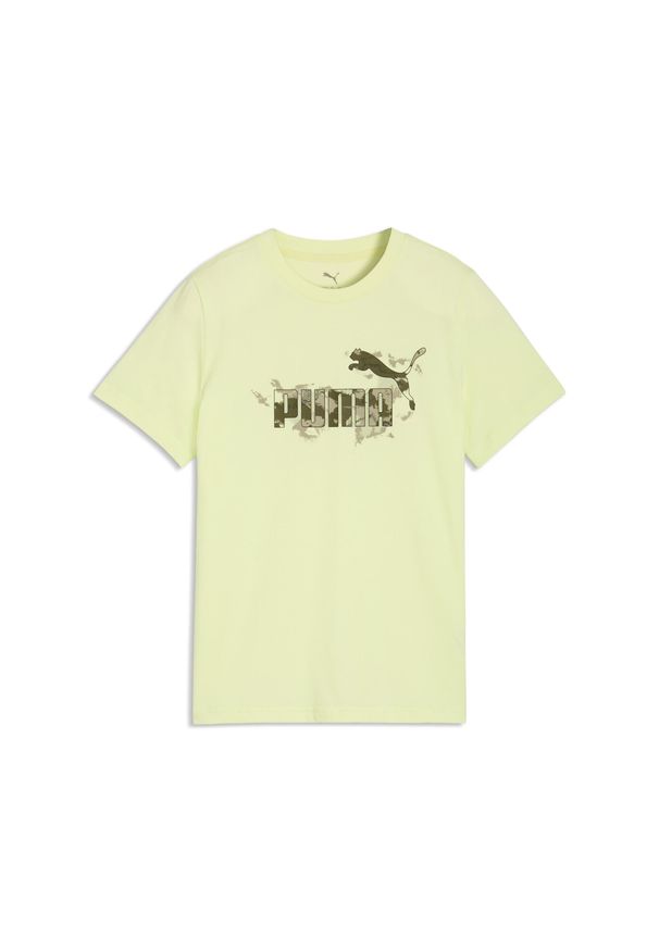 Puma - Młodzieżowa koszulka Essentials Camo PUMA. Kolor: zielony. Sport: joga i pilates