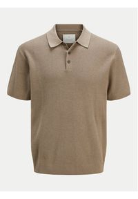 Jack & Jones - Jack&Jones Polo Cooper 12271483 Beżowy Regular Fit. Typ kołnierza: polo. Kolor: beżowy. Materiał: bawełna #6