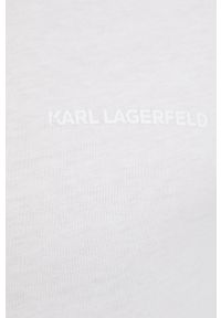 Karl Lagerfeld Longsleeve bawełniany kolor kremowy gładki. Okazja: na co dzień. Typ kołnierza: golf. Kolor: beżowy. Materiał: bawełna. Długość rękawa: długi rękaw. Wzór: gładki, nadruk. Styl: casual #2
