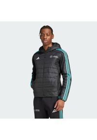 Adidas - Kurtka Mercedes - AMG Petronas Formula One Team DNA Puffer. Kolor: czarny, wielokolorowy, biały. Materiał: materiał #1