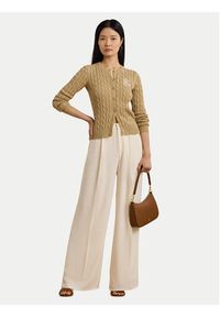 Lauren Ralph Lauren - LAUREN RALPH LAUREN Kardigan 200932225007 Beżowy Slim Fit. Kolor: beżowy. Materiał: bawełna #4