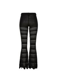Urban Classics - Legginsy Damskie Z Dzianiny Szydełkowej Z Rozszerzanymi Nogawkami. Kolor: czarny. Materiał: dzianina. Sport: turystyka piesza