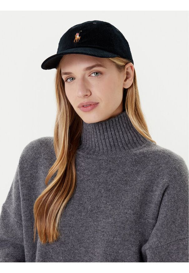 Polo Ralph Lauren Czapka z daszkiem 211A90413002 Czarny. Kolor: czarny. Materiał: materiał, bawełna