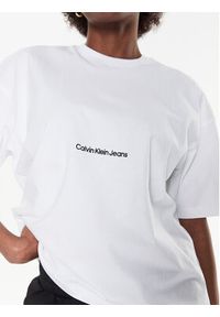 Calvin Klein Jeans T-Shirt J20J220768 Biały Relaxed Fit. Kolor: biały. Materiał: bawełna #5